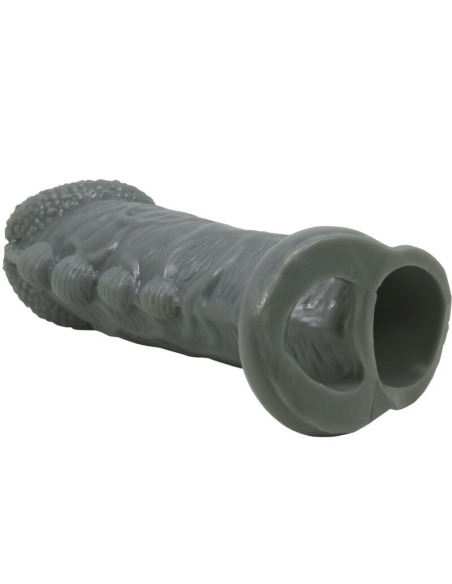 PRETTY LOVE - FUNDA REALÍSTICA ALARGADORA Y RETARDANTE PARA PENE GRIS