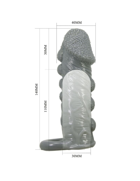 PRETTY LOVE - FUNDA REALÍSTICA ALARGADORA Y RETARDANTE PARA PENE GRIS