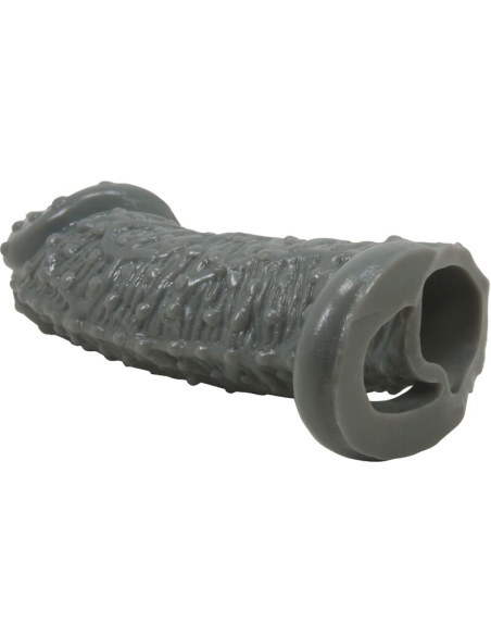PRETTY LOVE - FUNDA REALÍSTICA ALARGADORA Y RETARDANTE PARA PENE MODELO 2 GRIS