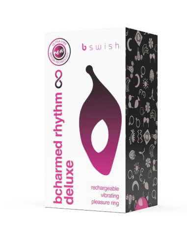 B SWISH - BCHARMED RHYTHM INFINITE DELUXE ANILLO PARA PENE 15 VIBRACIONES NEGRO