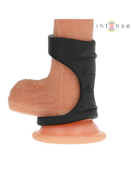 INTENSE - THEO ANILLO DOBLE PARA PENE SILICONA NEGRO MODELO 3