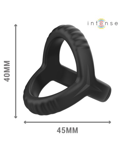 INTENSE - CARSON ANILLO DOBLE PARA PENE SILICONA NEGRO MODELO 4
