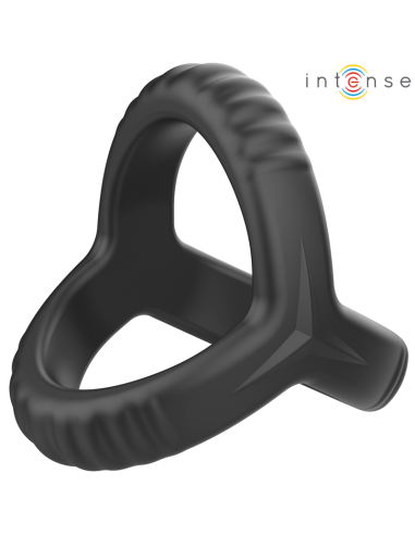 INTENSE - CARSON ANILLO DOBLE PARA PENE SILICONA NEGRO MODELO 4