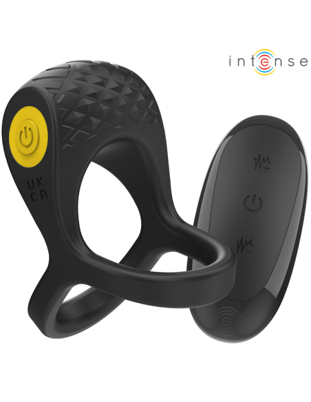 INTENSE - ALEX ANILLO DOBLE VIBRADOR PENE 10 VIBRACIONES NEGRO