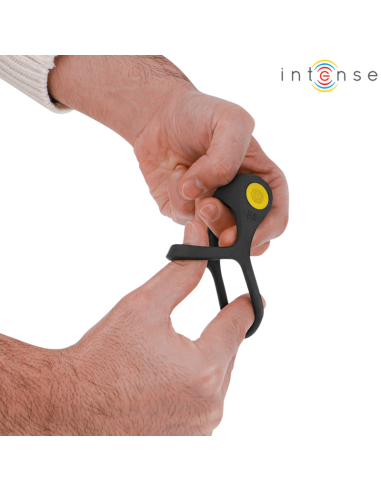 INTENSE - ALEX ANILLO DOBLE VIBRADOR PENE 10 VIBRACIONES NEGRO