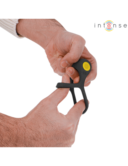 INTENSE - ALEX ANILLO DOBLE VIBRADOR PENE 10 VIBRACIONES NEGRO