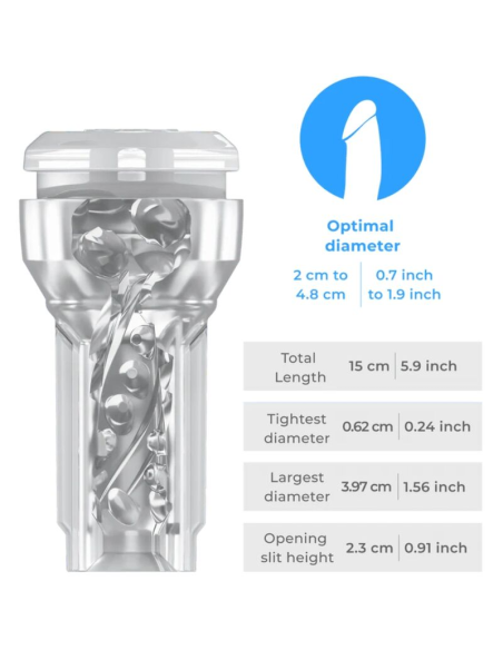 KIIROO - FEEL POCKET STROKER CRYSTAL BY KIIROO TRANSPARENTE