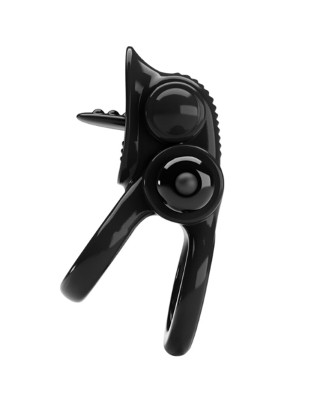 PRETTY LOVE - PASSIONATE RING DOBLE ANILLO VIBRADOR ESTIMULADOR CLÍTORIS NEGRO