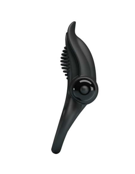 PRETTY LOVE - DOBLE ANILLO VIBRADOR ESTIMULADOR CLÍTORIS 10 VIBRACIONES NEGRO