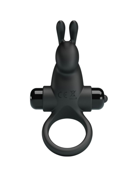 PRETTY LOVE - ANILLO VIBRADOR ESTIMULADOR RABBIT CLÍTORIS 10 VIBRACIONES NEGRO