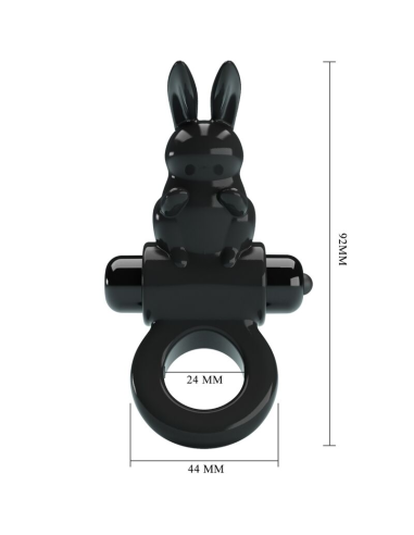 PRETTY LOVE - EXCITING RING ANILLO VIBRADOR RABBIT 10 VIBRACIONES NEGRO