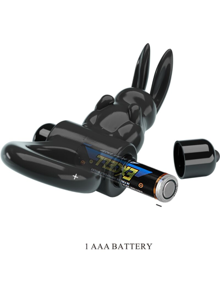 PRETTY LOVE - EXCITING RING ANILLO VIBRADOR RABBIT 10 VIBRACIONES NEGRO