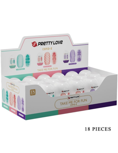 PRETTY LOVE - CUPID X 18 MASTURBADORES MASCULINOS DIFERENTES TEXTURAS