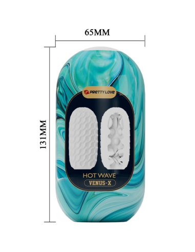 PRETTY LOVE - HOT WAVE MASTURBADOR MASCULINO SILICONA BLANCO