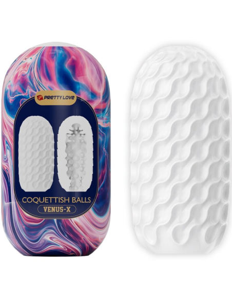 PRETTY LOVE - COQUETTISH BALLS MASTURBADOR MASCULINO SILICONA BLANCO