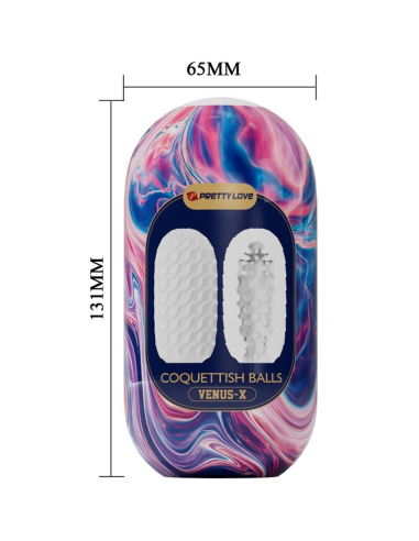 PRETTY LOVE - COQUETTISH BALLS MASTURBADOR MASCULINO SILICONA BLANCO