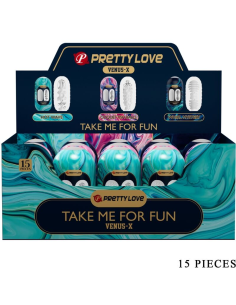 PRETTY LOVE - VENUS X 15 MASTURBADORES MASCULINOS SILICONA BLANCO