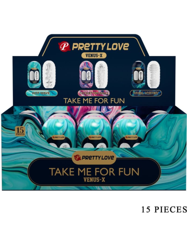 PRETTY LOVE - VENUS X 15 MASTURBADORES MASCULINOS SILICONA BLANCO
