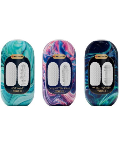 PRETTY LOVE - VENUS X 15 MASTURBADORES MASCULINOS SILICONA BLANCO
