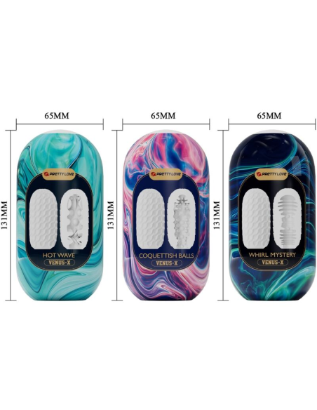 PRETTY LOVE - VENUS X 15 MASTURBADORES MASCULINOS SILICONA BLANCO