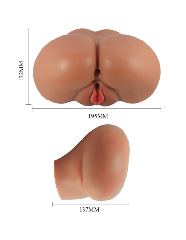 CRAZY BULL - LUNA TRASERO VIBRADOR CON VAGINA Y ANO REALÍSTICO CONTROL REMOTO