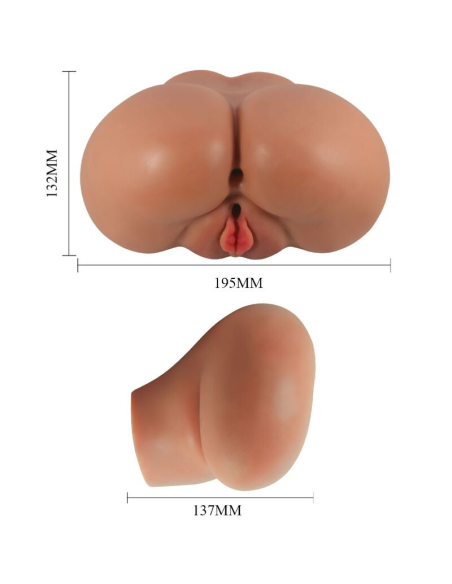 CRAZY BULL - LUNA TRASERO VIBRADOR CON VAGINA Y ANO REALÍSTICO CONTROL REMOTO