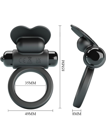 PRETTY LOVE - DEBONAIRE ANILLO VIBRADOR CONEJO 10 VIBRACIONES NEGRO