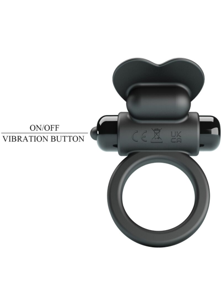 PRETTY LOVE - DEBONAIRE ANILLO VIBRADOR CONEJO 10 VIBRACIONES NEGRO