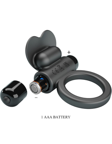 PRETTY LOVE - DEBONAIRE ANILLO VIBRADOR CONEJO 10 VIBRACIONES NEGRO