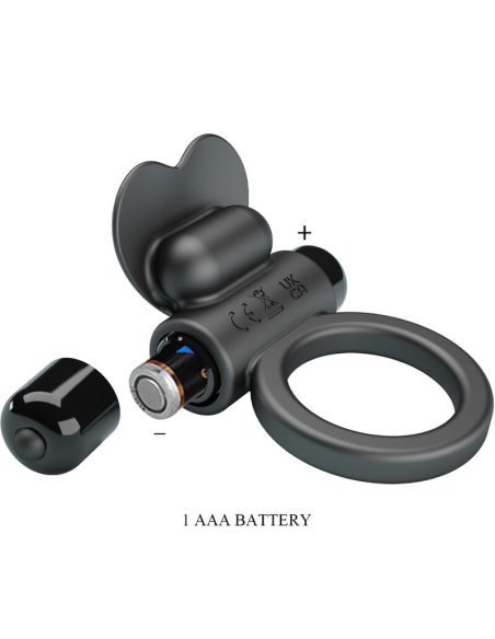 PRETTY LOVE - DEBONAIRE ANILLO VIBRADOR CONEJO 10 VIBRACIONES NEGRO