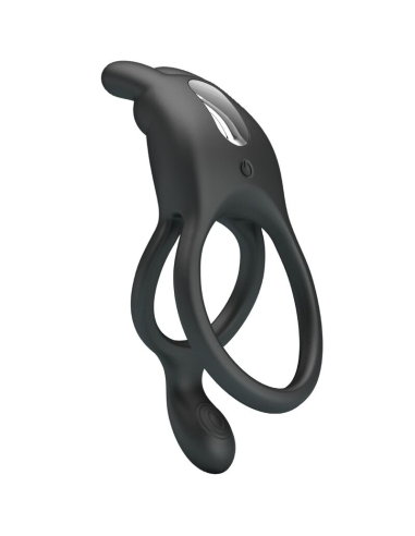 PRETTY LOVE - SETH DOBLE ANILLO VIBRADOR RABBIT 7 VIBRACIONES NEGRO