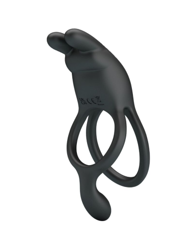 PRETTY LOVE - SETH DOBLE ANILLO VIBRADOR RABBIT 7 VIBRACIONES NEGRO