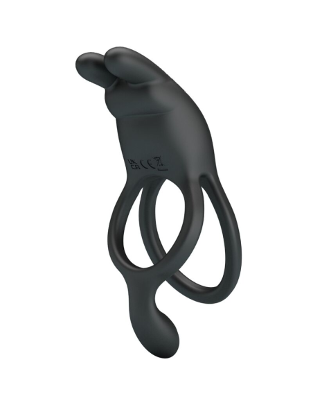 PRETTY LOVE - SETH DOBLE ANILLO VIBRADOR RABBIT 7 VIBRACIONES NEGRO