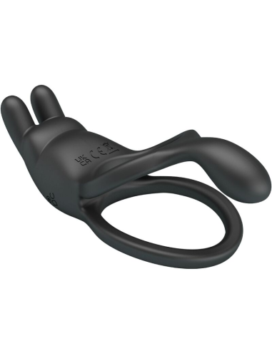 PRETTY LOVE - SETH DOBLE ANILLO VIBRADOR RABBIT 7 VIBRACIONES NEGRO
