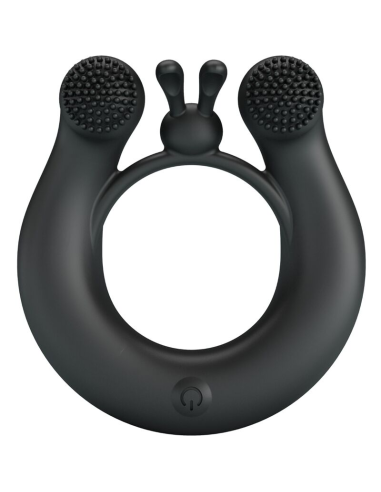 PRETTY LOVE - DAHLIA ANILLO VIBRADOR ESTIMULADOR DE CLÍTOIS 12 VIBRACIONES NEGRO