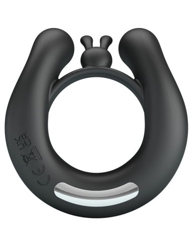 PRETTY LOVE - DAHLIA ANILLO VIBRADOR ESTIMULADOR DE CLÍTOIS 12 VIBRACIONES NEGRO