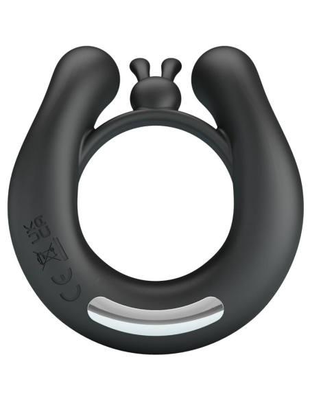 PRETTY LOVE - DAHLIA ANILLO VIBRADOR ESTIMULADOR DE CLÍTOIS 12 VIBRACIONES NEGRO