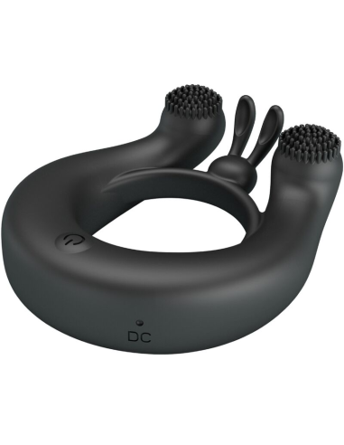 PRETTY LOVE - DAHLIA ANILLO VIBRADOR ESTIMULADOR DE CLÍTOIS 12 VIBRACIONES NEGRO