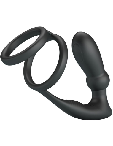 PRETTY LOVE - EMONI ANILLO PENE PLUG ANAL 12 VIBRACIONES NEGRO