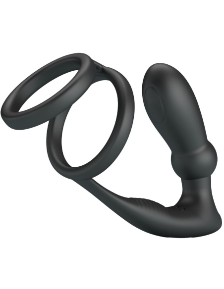 PRETTY LOVE - EMONI ANILLO PENE PLUG ANAL 12 VIBRACIONES NEGRO