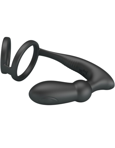 PRETTY LOVE - EMONI ANILLO PENE PLUG ANAL 12 VIBRACIONES NEGRO