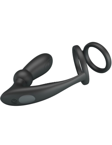 PRETTY LOVE - EMONI ANILLO PENE PLUG ANAL 12 VIBRACIONES NEGRO