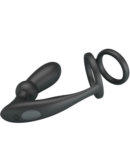 PRETTY LOVE - EMONI ANILLO PENE PLUG ANAL 12 VIBRACIONES NEGRO