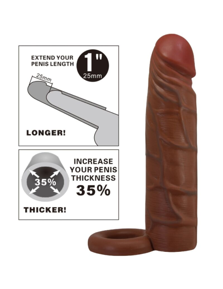 PRETTY LOVE - KAILE FUNDA PARA PENE CON EXTENSIÓN DE 2.5 CM MULATO
