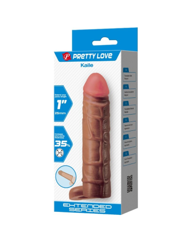 PRETTY LOVE - KAILE FUNDA PARA PENE CON EXTENSIÓN DE 2.5 CM MULATO