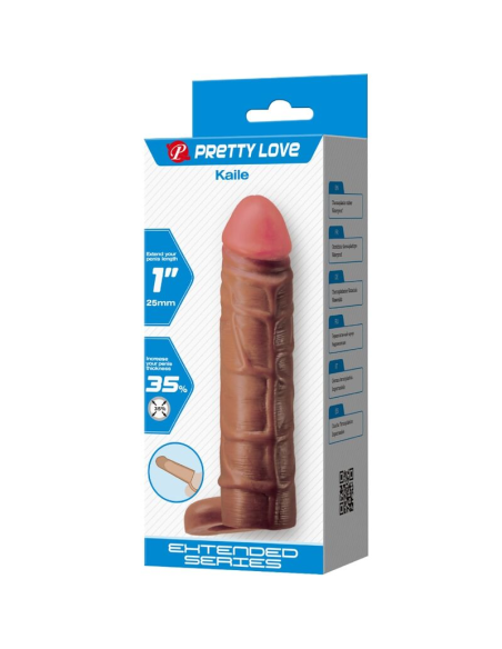 PRETTY LOVE - KAILE FUNDA PARA PENE CON EXTENSIÓN DE 2.5 CM MULATO
