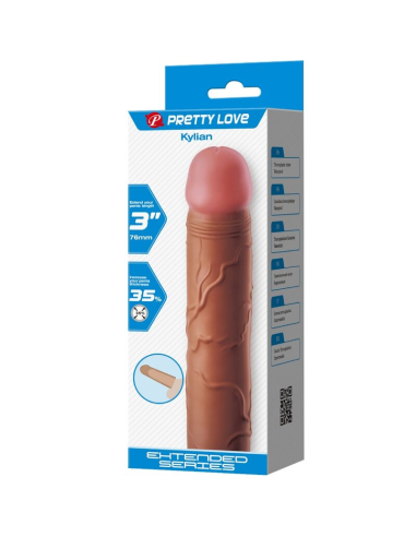PRETTY LOVE - KYLIAN FUNDA PARA PENE CON EXTENSIÓN DE 7.6 CM MULATO