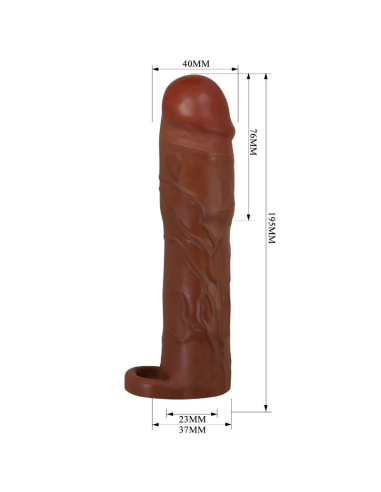 PRETTY LOVE - GERD FUNDA PARA PENE CON EXTENSIÓN DE 7.6 CM MULATO