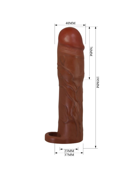 PRETTY LOVE - GERD FUNDA PARA PENE CON EXTENSIÓN DE 7.6 CM MULATO