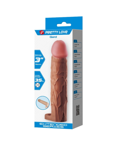 PRETTY LOVE - GERD FUNDA PARA PENE CON EXTENSIÓN DE 7.6 CM MULATO